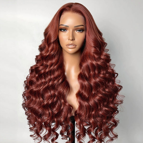 LinktoHair Wig #33 Reddish Brown 5x5 Body Wave Glueless HD Lace Closure Wigs