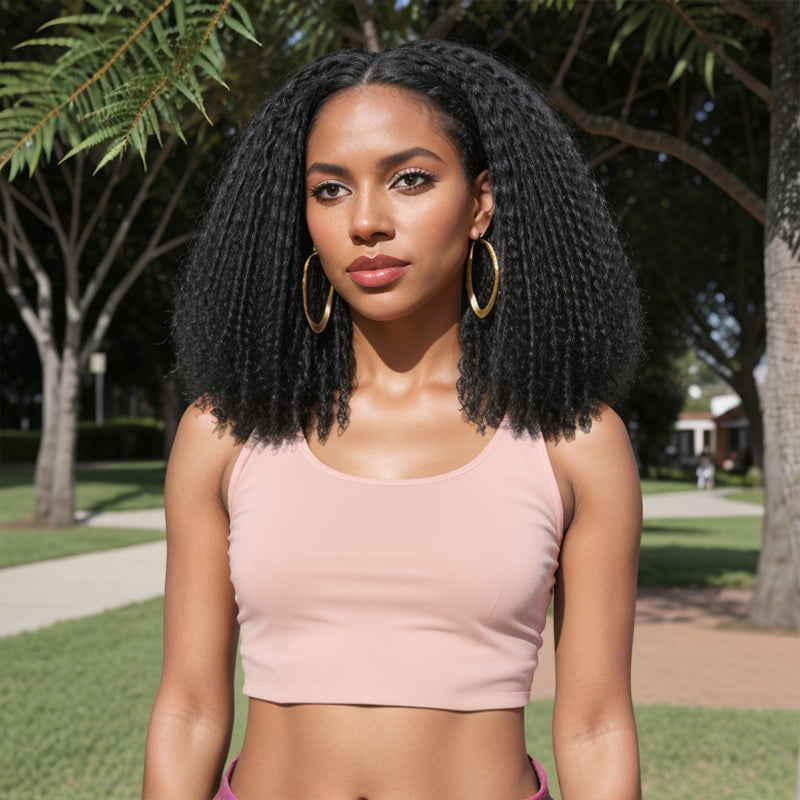 Linktohair Dreadlock Style Natural Black Spring Twist Glueless 5x5 Closure Lace Wig 100% Human Hair