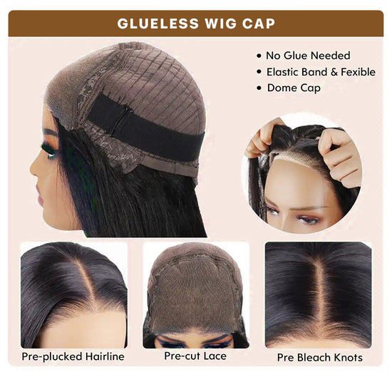 Fall Hair Color #4 Brown Short Bob Body Wave Glueless 5x5 Pre Cut Lace Closure Wig Human Hair Wig