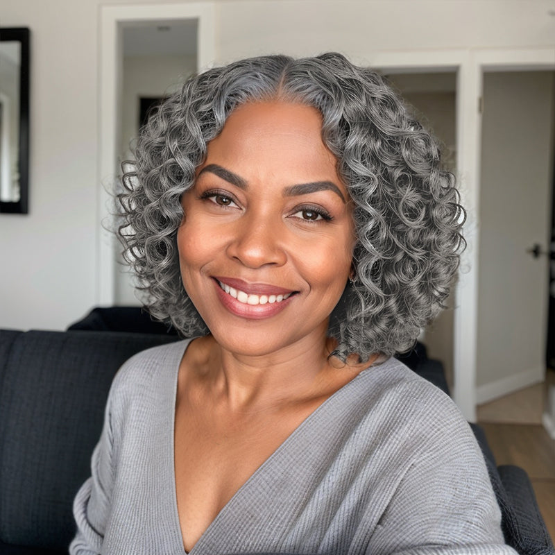 Linktohair Salt And Pepper Deep Wave 5x5 Closure Lace Glueless Human Hair