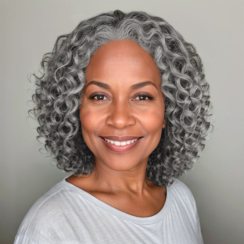 Linktohair Salt And Pepper Deep Wave 5x5 Closure Lace Glueless Human Hair