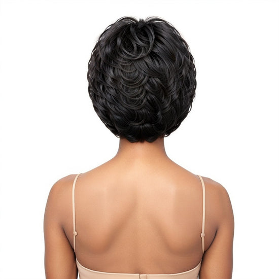 Linktohair Natural/Brown Hair Wig With Bangs Layered Cut Wigs For Black Woman