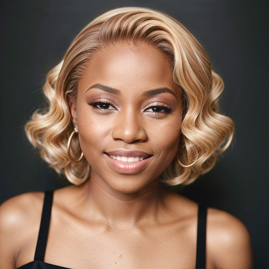 Monroe Romantic Hairstyles | Highlight P4/613 Bouncy Loose Wave 13x4 Lace Frontal Wig 100% Human Hair