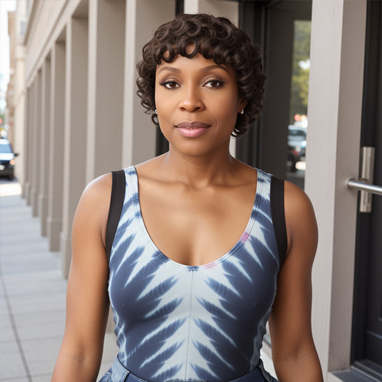 Short Brown Hair Style With Pin-Curls Bangs Bob Curly Human Hair For Black Woman