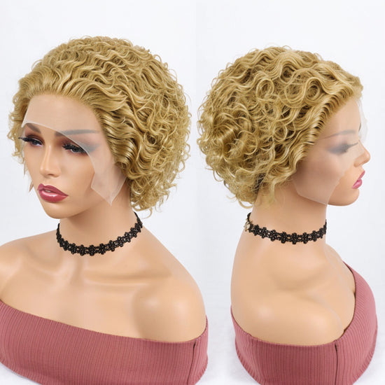 Summer Pick | Undetectable Lace Front Blonde Curly Pixie Cut Wig