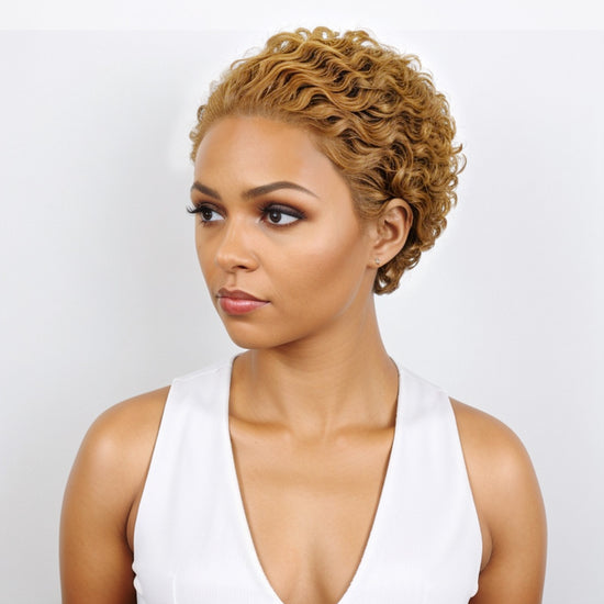 Summer Pick | Undetectable Lace Front Brown Curly Pixie Cut Wig 100% Huamn Hair