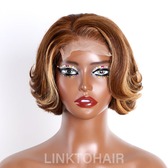 Toffee Brown Mix Blonde 5x5 Closure Lace C Part Glueless Wig | Limited Design