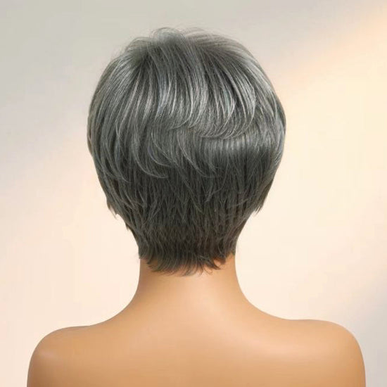 Trendy Limited Style | Salt & Pepper Pixie Cut 100% Human Hair Wig