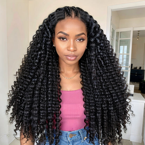 Trendy Braided Style | Micro Braids Natural Color 13x4 Lace Front Wig Human Hair Wigs