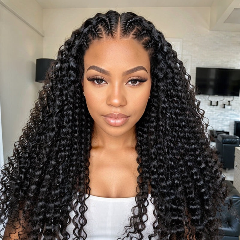 Load image into Gallery viewer, Trendy Braided Style | Micro Braids Natural Color 13x4 Lace Front Wig Human Hair Wigs
