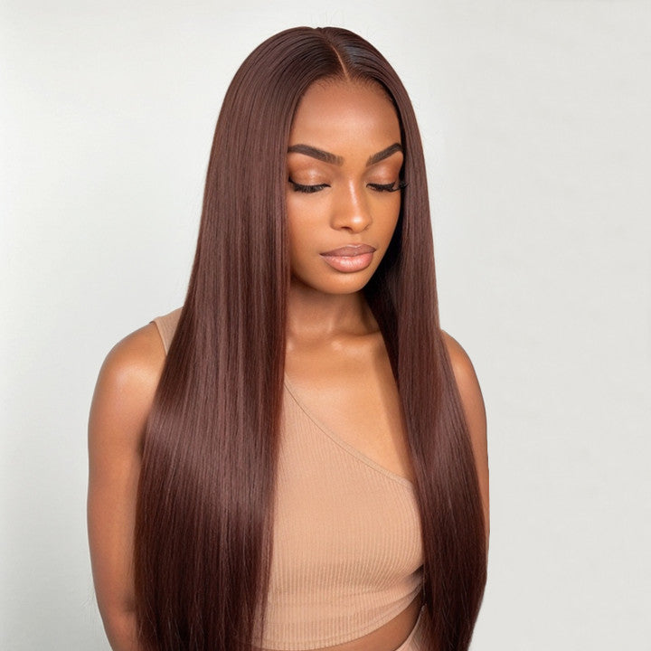 Trendy Dark Chocolate | 13x4 Undetectable Lace Frontal Silky Straight Wig 100% Human Hair