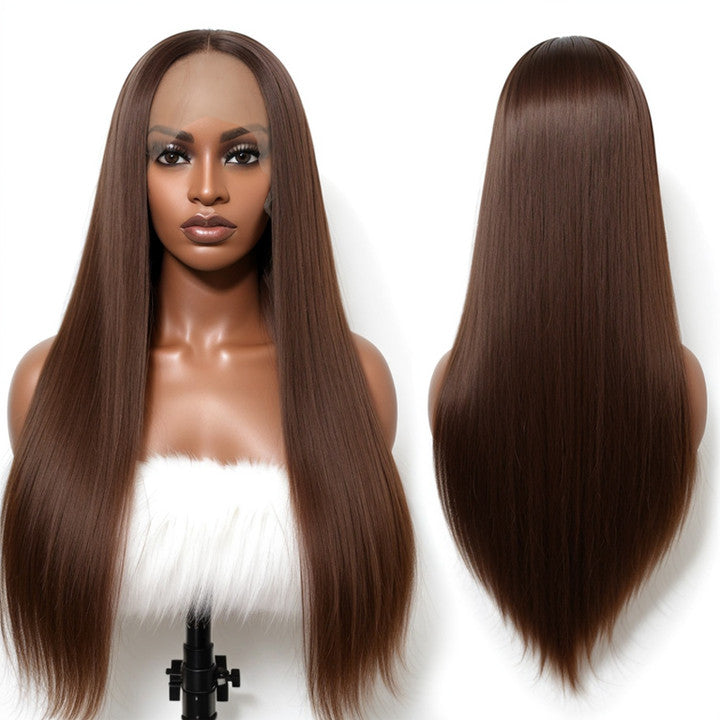Trendy Dark Chocolate | 13x4 Undetectable Lace Frontal Silky Straight Wig 100% Human Hair