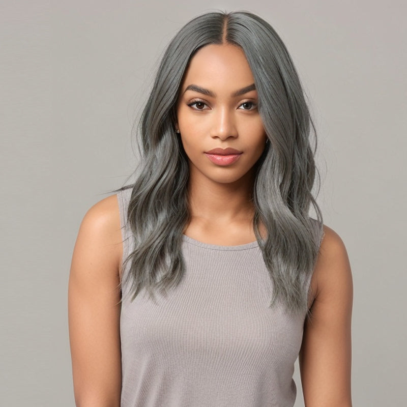 Trendy Design & Color | Salt And Pepper Body Wave 5x5 Closure Wig 100% Human Hair