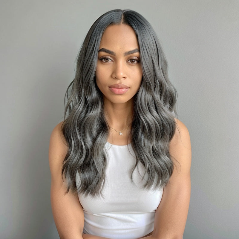 Trendy Design & Color | Salt And Pepper Body Wave 5x5 Closure Wig 100% Human Hair