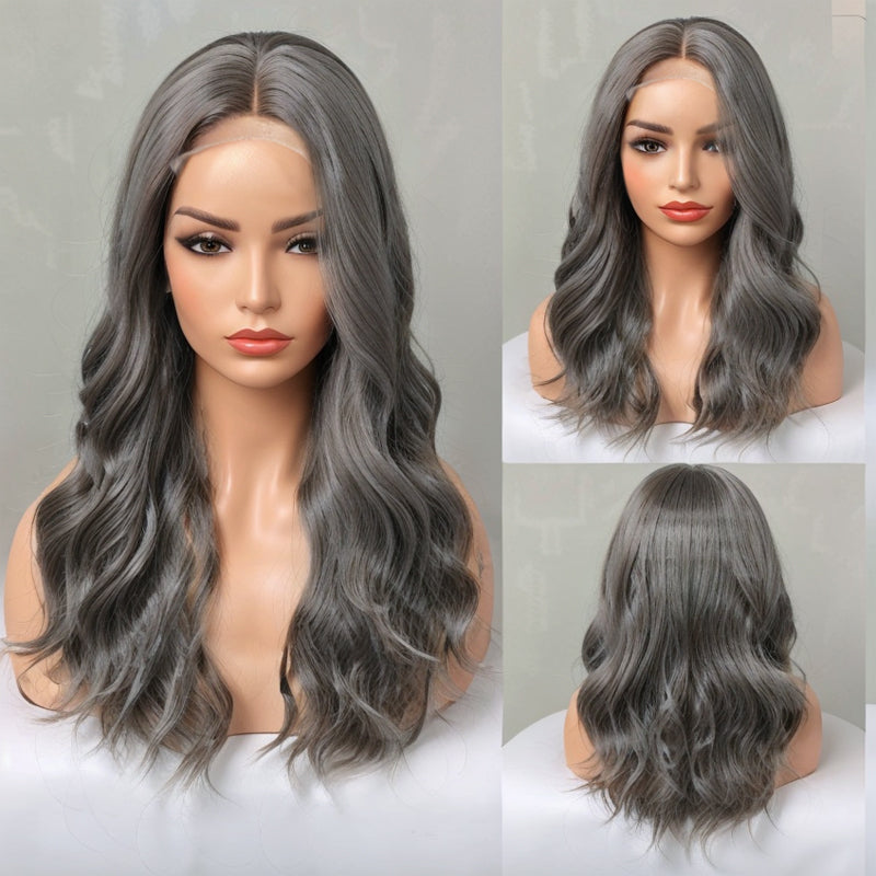 Trendy Design & Color | Salt And Pepper Body Wave 5x5 Closure Wig 100% Human Hair