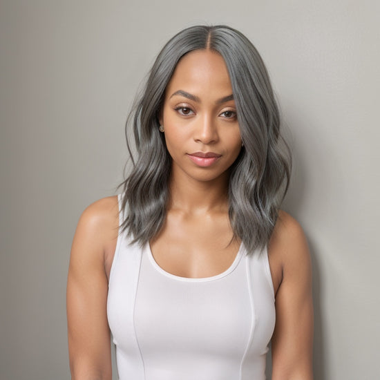 Trendy Design & Color | Salt & Pepper Body Wave 5x5 Closure Wig 100% Human Hair