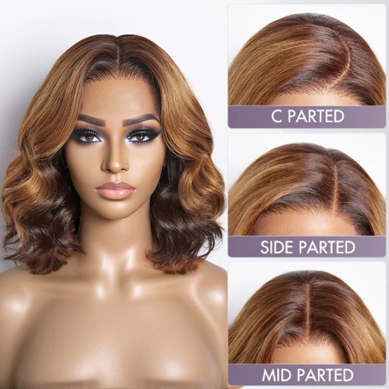 Trendy Limited Design Ombre Blonde Loose Wave Glueless 5x5 Closure HD Lace Human Hair Wig