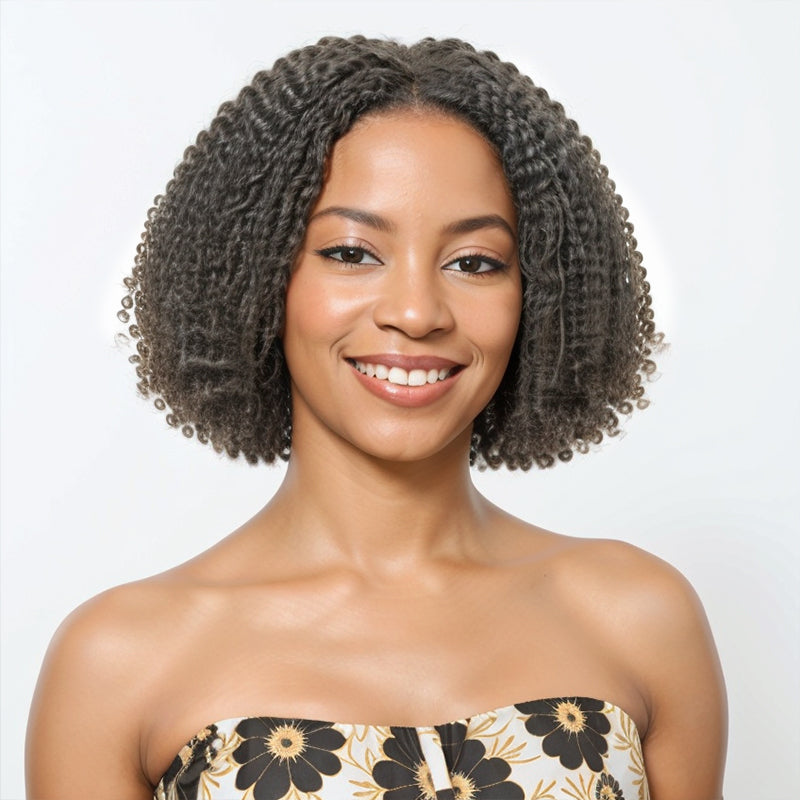 Trendy Limited Design Salt & Pepper Dreadlock Twist Style Glueless 5x5 Closure Lace  Bob Wigs