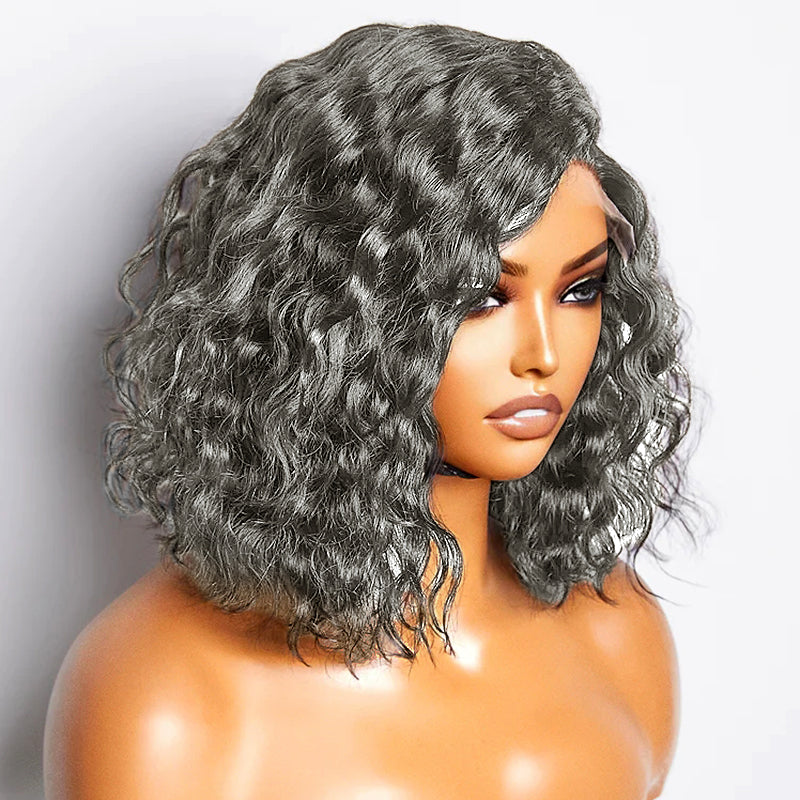 Trendy Style & Color | Salt & Pepper Loose wave 5x5 HD Lace Closure  100% Human Hair Wig