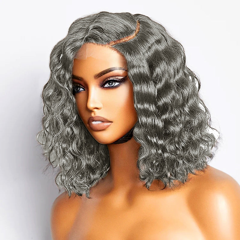 Trendy Style & Color | Salt And Pepper Loose wave 5x5 HD Lace Closure  100% Human Hair Wig