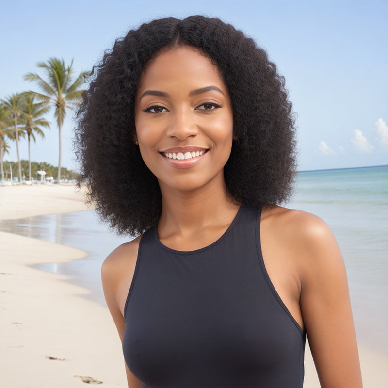 WET & WAVY Salt And Pepper & Natural Hair Glueless 5x5 Closure Lace Wig Human Hair Wigs