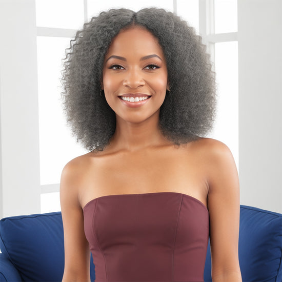 WET & WAVY Salt And Pepper & Natural Hair Glueless 5x5 Closure Lace Wig Human Hair Wigs