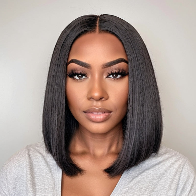 Put On & Go 5x5 Lace Closure Glueless Bob Straight Wig with 3D Dome Cap Beginner Friendly