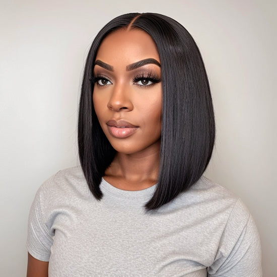 Put On & Go 5x5 Lace Closure Glueless Bob Straight Wig with 3D Dome Cap Beginner Friendly