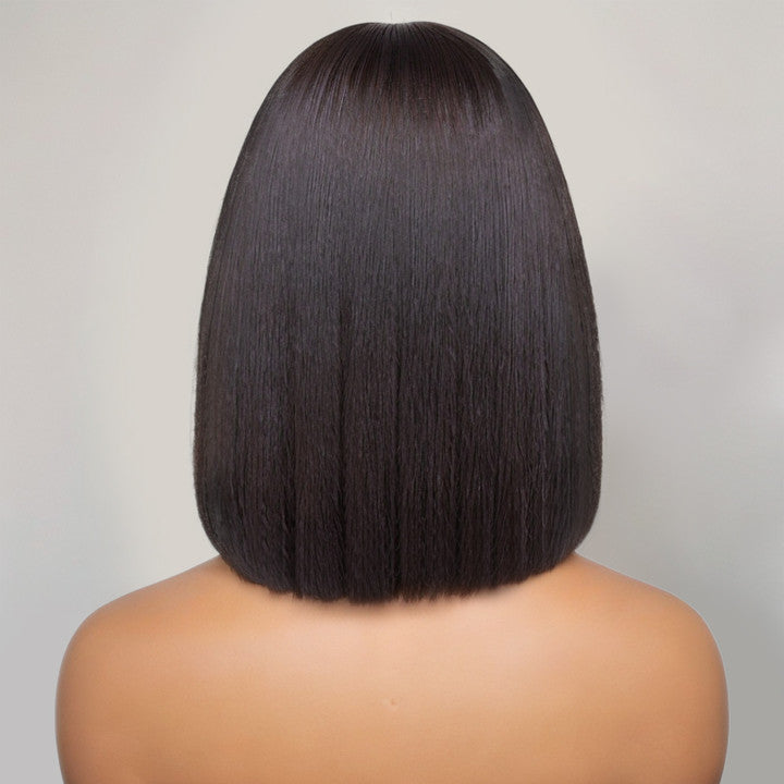 Put On & Go 5x5 Lace Closure Glueless Bob Straight Wig with 3D Dome Cap Beginner Friendly