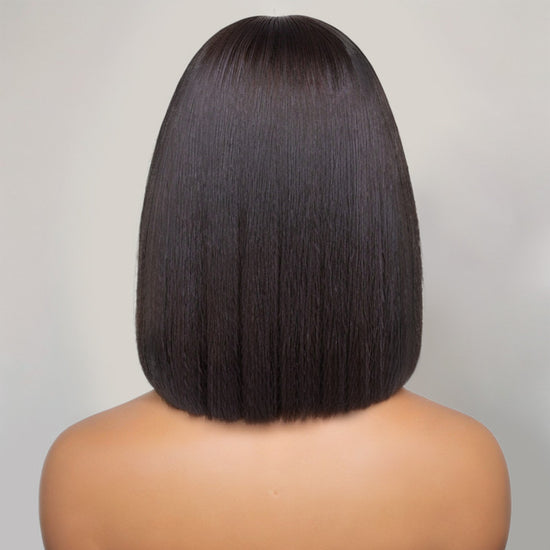 Put On & Go 5x5 Lace Closure Glueless Bob Straight Wig with 3D Dome Cap Beginner Friendly
