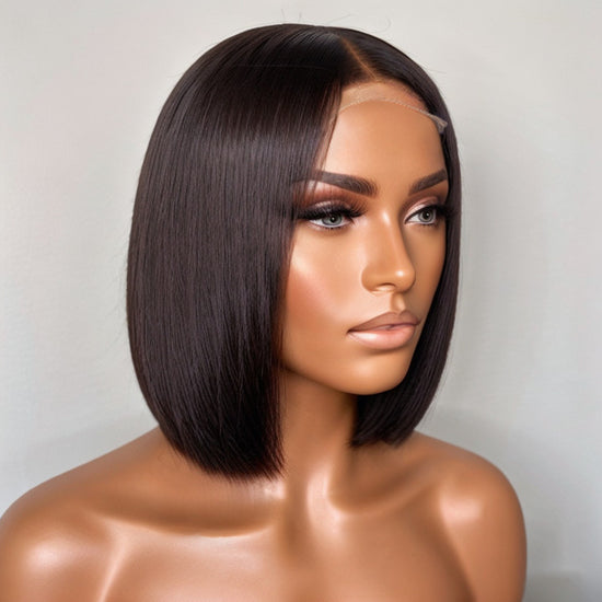 Put On & Go 5x5 Lace Closure Glueless Bob Straight Wig with 3D Dome Cap Beginner Friendly