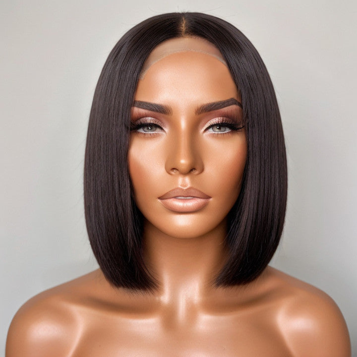 Put On & Go 5x5 Lace Closure Glueless Bob Straight Wig with 3D Dome Cap Beginner Friendly