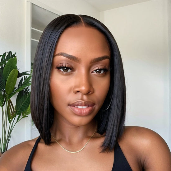 Put On & Go 5x5 Lace Closure Glueless Bob Straight Wig with 3D Dome Cap Beginner Friendly