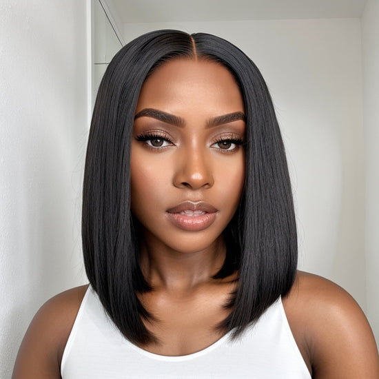 Put On & Go 5x5 Lace Closure Glueless Bob Straight Wig with 3D Dome Cap Beginner Friendly