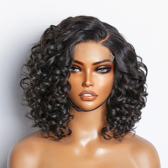 Put On & Go | New Mature Bouncy Left C Part Loose Wave Glueless Lace Wig 100% Human Hair
