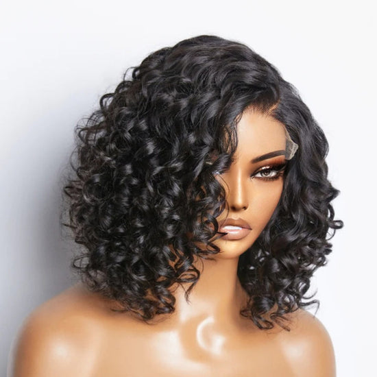 Put On & Go | New Mature Bouncy Left C Part Loose Wave Glueless Lace Wig 100% Human Hair