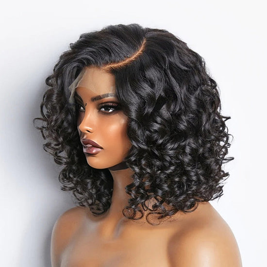 Put On & Go | New Mature Bouncy Left C Part Loose Wave Glueless Lace Wig 100% Human Hair