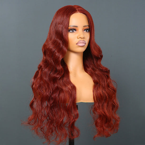 Put On & Go | #33 Reddish Brown Auburn 5x5 Closure Lace Glueless Body Wave Human Hair Wig