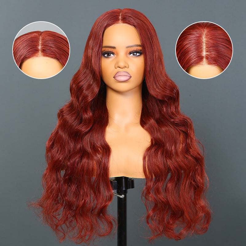 Put On & Go | #33 Reddish Brown Auburn 5x5 Closure Lace Glueless Body Wave Human Hair Wig