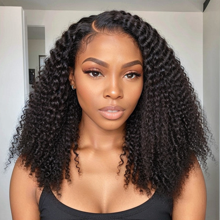 LinktoHair Glueless 5x5 Closure HD Lace Kinky Curly Wig with Secure 3D Dome Cap
