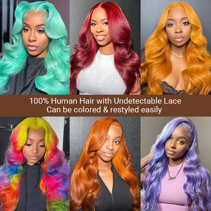 Free Parting 13x4 Blonde 613 Frontal Lace Body Wave 100% Human Hair Wig