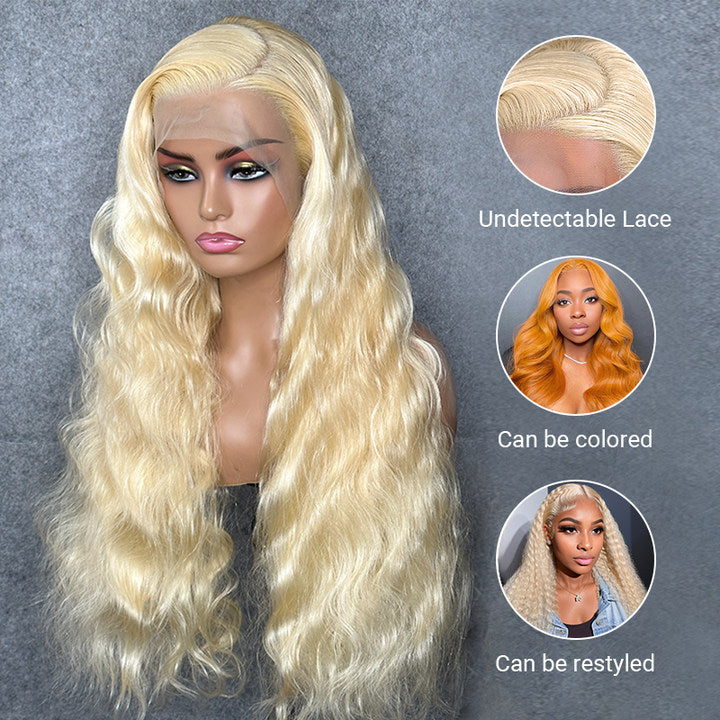 LinktoHair Glueless 5x5 Closure HD Lace 613 Blonde Body Wave Wig with Secure 3D Dome Cap
