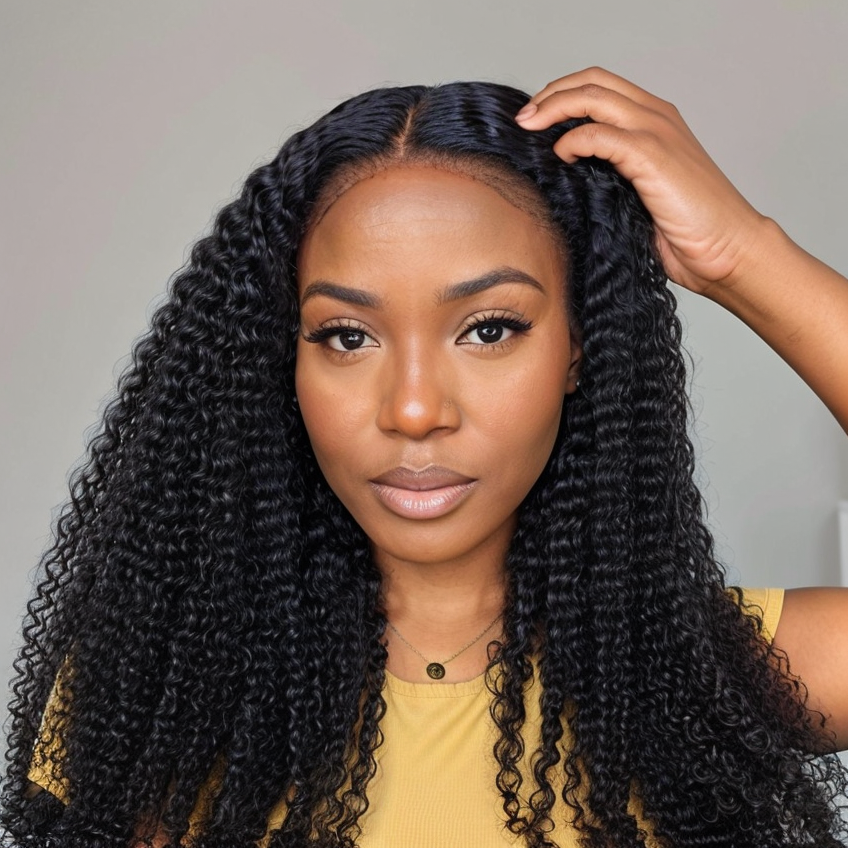 Realistic 4C Edges 13x4 HD Lace Frontal Kinky Curly Wig