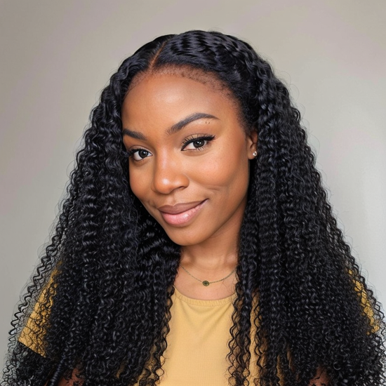 Realistic 4C Edges 13x4 HD Lace Frontal Kinky Curly Wig