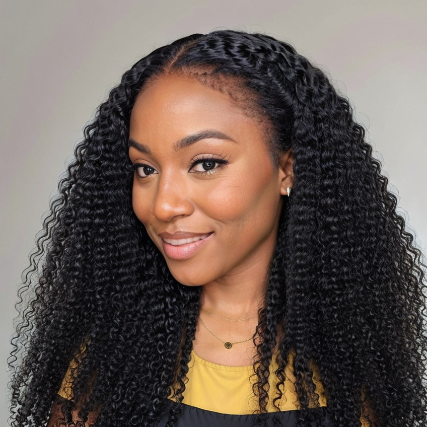 Realistic 4C Edges 13x4 HD Lace Frontal Kinky Curly Wig