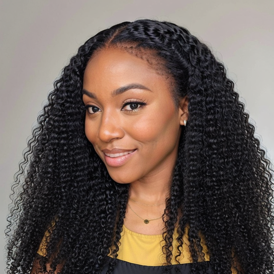 Realistic 4C Edges 13x4 HD Lace Frontal Kinky Curly Wig