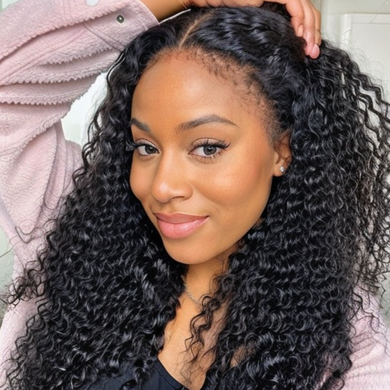 Realistic 4C Edges 13x4 HD Lace Frontal Kinky Curly Wig