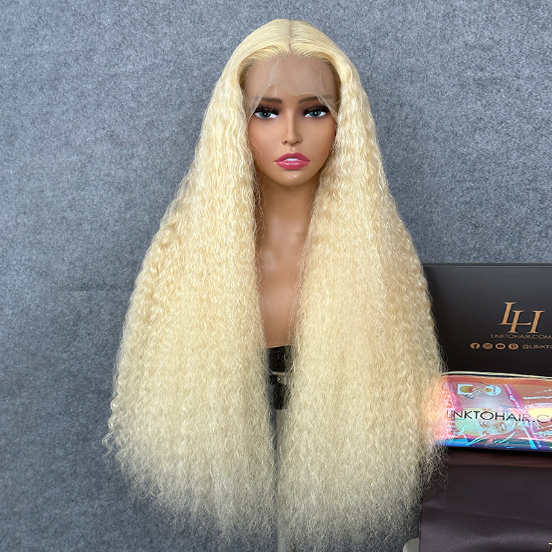 LinktoHair Deep Wave Blonde #613 Frontal Lace 100% Human Hair Wig