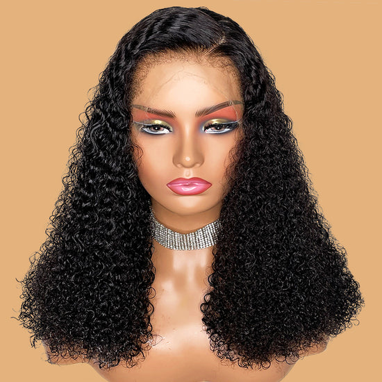 Realistic 4C Edges 13x4 HD Lace Frontal Kinky Curly Wig